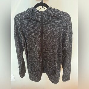 Adrienne Vittadini Sport Black and Gray Zipper Hoodie